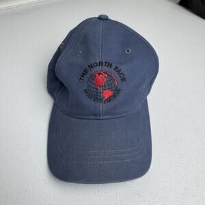The‎ North Face Never Stop Exploring Adjustable Hat Blue Globe Logo Outdoor